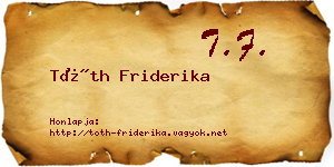 Tóth Friderika névjegykártya
