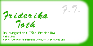 friderika toth business card